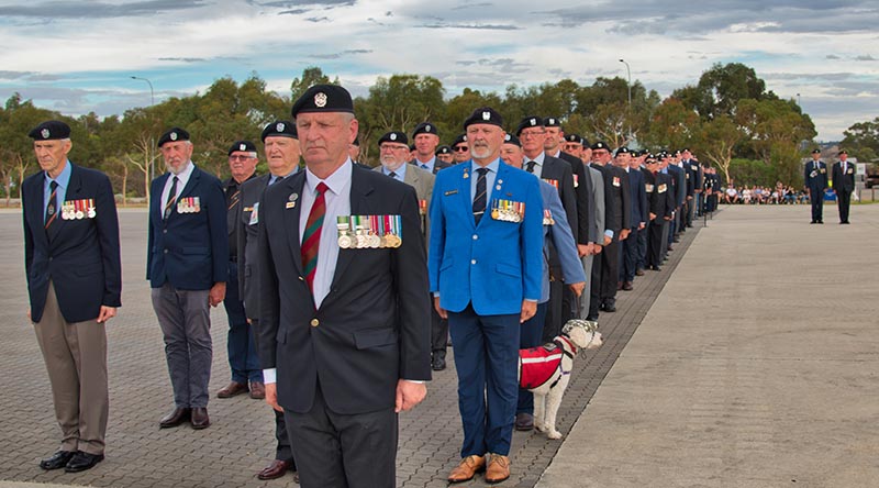 Veterans of the 1st Armoured Regiment during the Cambrai Parade at Edinburgh Defence Precinct. Photo by Corporal Adam Quinn.