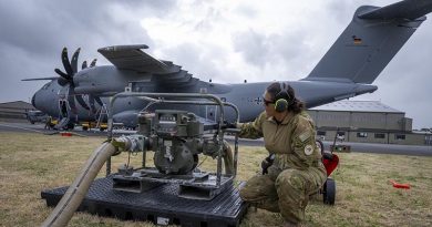 RNZAF Combat Operations Support Squadron support Exercise Tuhono Rangi at RNZAF Base Woodbourne, an exercise in support of visiting Luftwaffe A400M. NZDF image supplied.