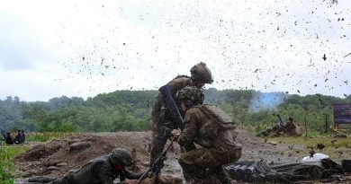 Australian and Philippine Army mortarmen fire an 81mm mortar during Exercise Kasangga. Story by Captain Annie Richardson. Photo by Warrant Officer Class 2 Max Bree.