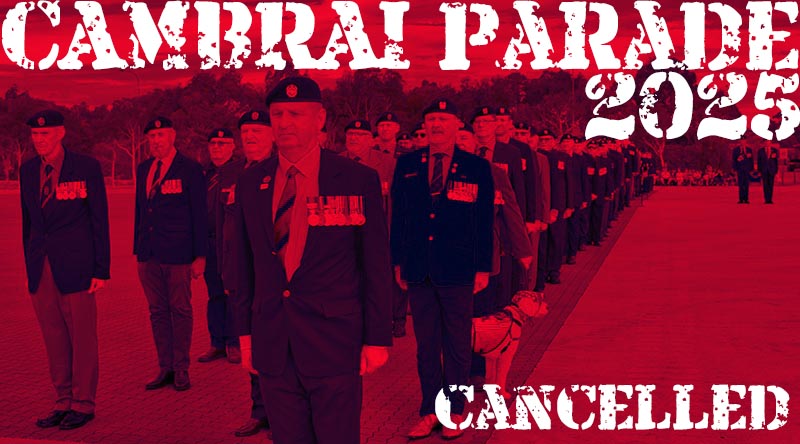 Veterans of the 1st Armoured Regiment during the Cambrai Parade at Edinburgh Defence Precinct. Original photo by Corporal Adam Quinn – altered by CONTACT.