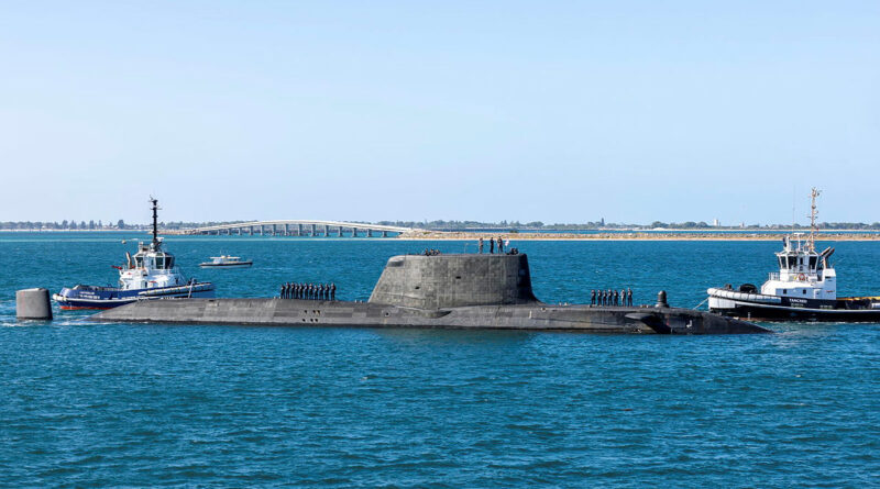 The Astute-class submarine HMS Anson arrives at HMAS Stirling in Western Australia for a scheduled submarine maintenance period. Story by Captain Annie Richardson. Photos by Leading Aircraftman Thomas Clarke-Kelly.