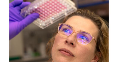 Defence Science and Technology Group’s molecular biologist Natalie Withington, uses the RASTRUM Allegro 3D cell bioprinter to grow organoids. Story by David Kilmartin. Photo by Megan Sheppard.