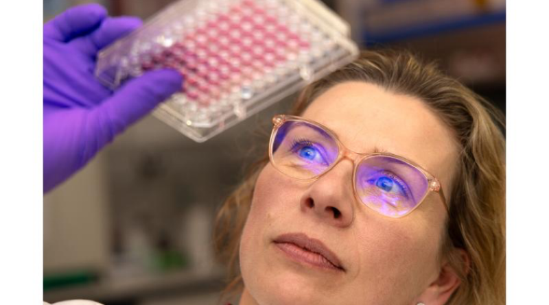 Defence Science and Technology Group’s molecular biologist Natalie Withington, uses the RASTRUM Allegro 3D cell bioprinter to grow organoids. Story by David Kilmartin. Photo by Megan Sheppard.