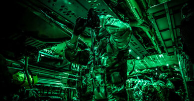 Members of 4 Squadron board a C-130J Hercules for a night time mission during Exercise Diamond Seas. Story by Flight Lieutenant Jody Blakeley. Photos by Sergeant Melina Young.