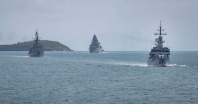 Ships from Australia and regional partners transit through the Prince of Wales Channel, off the coast of north Queensland, during Exercise Kakadu. Photos by Seaman Genae Kelly.