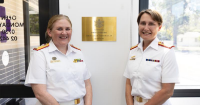 From left, Director General Garrison Health and Director General Navy Health Commodore Kate Tindall and Surgeon General of the ADF Rear Admiral Sonya Bennett at the opening of the HMAS Creswell Clinic. Story by Michelle Hoare. Photo by Leading Seaman Susan Mossop.