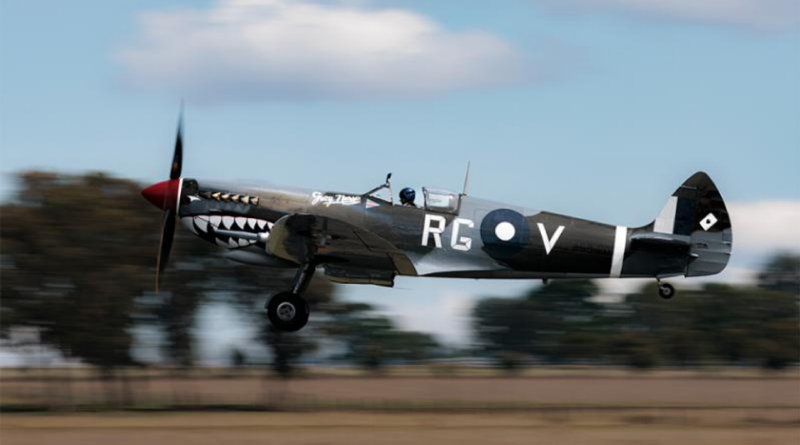 A 100 Squadron Supermarine Spitfire MK VIII aircraft (058-602) takes off at Warbirds Over Scone 2024. Story by Flight Lieutenant Holly Ryan. Photo by Aircraftwoman Laura Flower.
