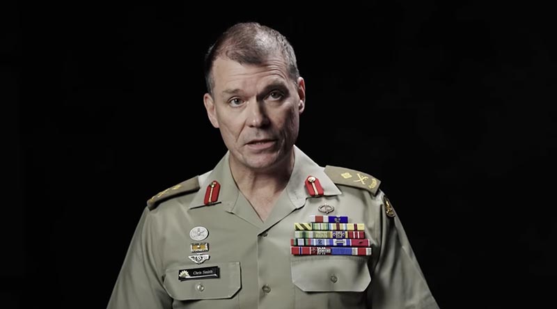 Deputy Chief of Army Major General Chris Smith addresses the Chief of Army's History Conference 2025. Video screenshot.