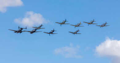 Seven heritage Air Force aircraft fly in formation. Story bu Squadron Leader Shaun Donnelly. Photos by Leading Aircraftman Stewart Gould.