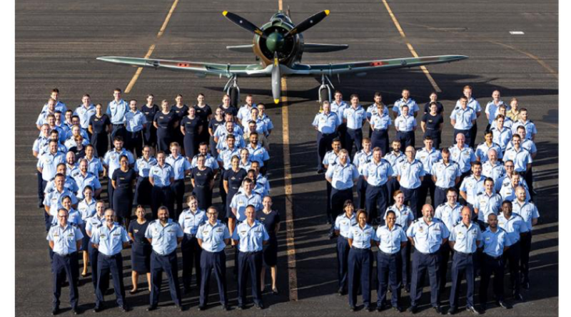 83 Squadron personnel form the number 83 in front of a Commonwealth Aircraft Corporation Boomerang at RAAF Base Edinburgh, South Australia. Story by Flight Lieutenant Holly Ryan. Photo by Leading Aircraftwoman Halley Van Essen.