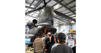 Members of the community get up close to a CH-47D Chinook helicopter on display at the Australian Army Flying Museum, Oakey, Queensland. Story and photos by Major Carolyn Barnett.