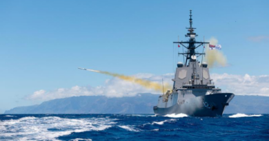 HMAS Sydney fires the Royal Australian Navy’s first Naval Strike Missile off the coast of Oahu, Hawaii as a part of Exercise RIMPAC 2024. Story by Corporal Michael Rogers. Photo by Leading Seaman Daniel Goodman.