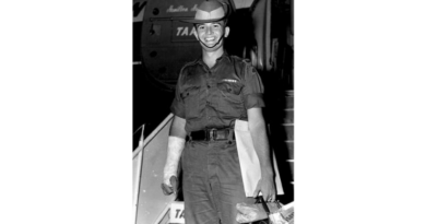 Veteran Robert Dean when he was a young soldier, after returning to Hobart hospital for a hand injury in 1967. Story by Corporal Luke Bellman.