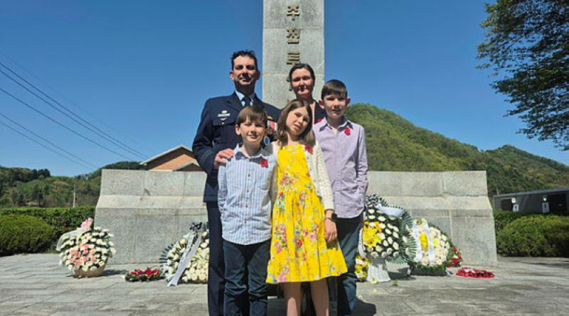Wing Commander Patrick Bridge honours his great-uncle Private Donald Arthur Bridge in Gapeyong, South Korea, at the 75th anniversary of the Korean War Kapyong battle. Story by Squadron Leader Bel Culley.