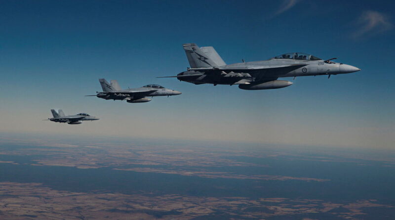 Three RAAF EA-18G Growlers during Exercise Diamond Spear. Story by Flight Lieutenant Jody Blakeley. Photos by Leading Aircraftwoman Aiesha White-Kratz.