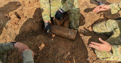 An explosive ordnance disposal team discovers unexploded ordnance during the remediation of Townshend Island. Story by Leading Aircraftman Chris Tsakisiris.