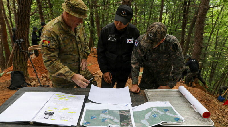 A joint excavation by South Korea’s Ministry of National Defense Agency for KIA Recovery and Identification, operating in partnership with the Unrecovered War Casualties – Army. Story by Squadron Leader Bel Culley. Photo by Corporal Luke Kern Choi.