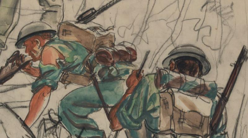 Army’s new handbook is designed to prepare soldiers for the realities of warfare. Picture – Owen Stanley Trail, Alola (1942), by Frank Hodgkinson. Source: The Australian War Memorial.