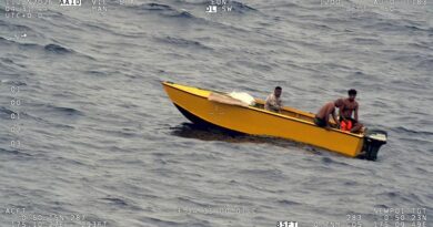 Fijian fishermen in trouble at sea are found by a Royal New Zealand Air Force Poseidon. NZDF photo supplied.