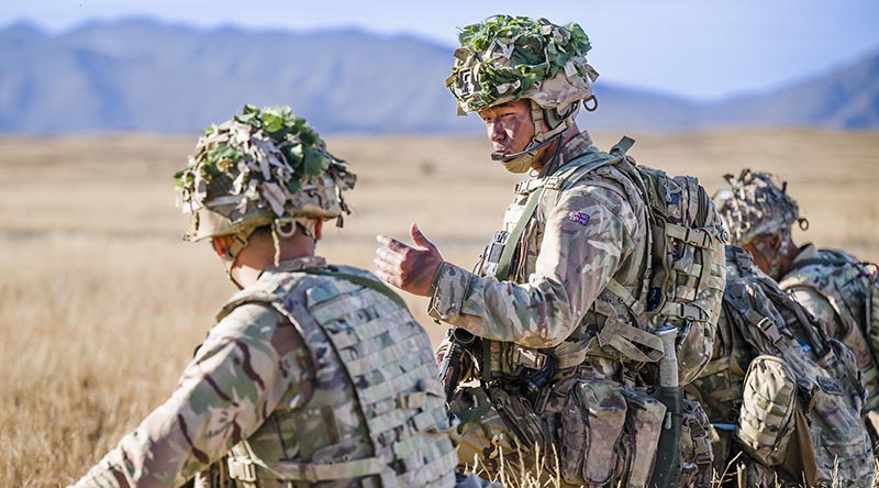 Royal Gurkha Rifles prepare to conduct a training serial in the Take Military Training Area during Exercise Kukri, supported by 2/1 Royal New Zealand Infantry Regiment. NZDF photo supplied.