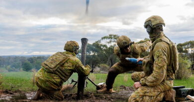 Australian soldiers fire off a practise mortar round as part of a mortar concentration activity at Puckapunyal Military Area. Story by Tim Klingner. Photos by Private Sera Mar.