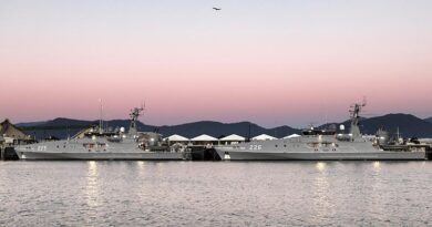 Patrol boats Cape Spencer and Cape Hawke berthed at HMAS Cairns before their dual commissioning ceremony in Cairns. Photo by Leading Seaman Ernesto Sanchez Jr.