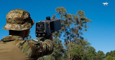 Australian Defence Force personnel deployed as Joint Task Force 629 in Weipa, Queensland, test and train with counter UAS technology during Exercise Austral Shield 2026. Photo by Private Brendan Smith.