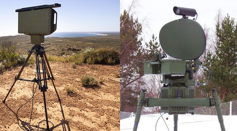 An in-service GO12 radar (left – Defence photo by Leading Aircraftman Chris Tsakisiris) and a GO80 (Thales photo), similar to one trialled on Exercise Colt, near Exmouth, WA.