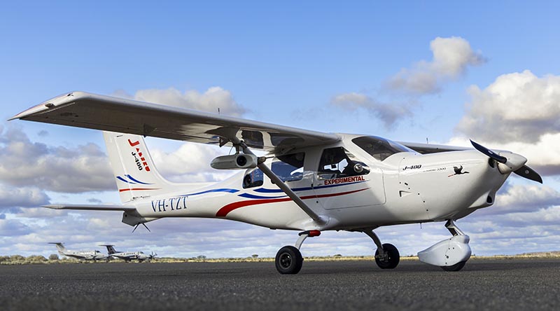 JabX autonomous aircraft on the tarmac at Archerfield, Queensland, before a Project Camel Train test flight. Photo by Leading Aircraftwoman Aiesha White-Kratz.