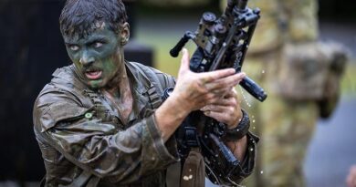 An Australian soldier participates in the Jungle Warfighter Exercise run by the Jungle Training Wing in Tully, north Queensland, June 2026. Photo by Rodney Braithwaite.