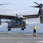 Osprey lands on HMAS Canberra Osprey lands on HMAS Canberra