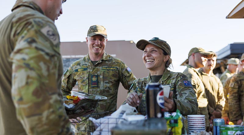 Ben and Claudia Ridley from Everyman's Welfare Service operate the Everyman's truck, providing refreshments and snacks to Australian Army soldiers during Exercise Diamond Run at Shoalwater Bay Training Area, Queensland. Photo by Corporal Janet Pan.
