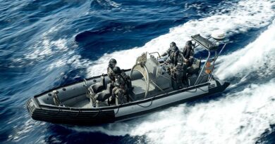 HMAS Perth crewmembers conduct boat drills off the coast of Vietnam in the South China Sea during an Indo-Pacific Regional Presence Deployment. Photo by Leading Seaman Connor Morrison.