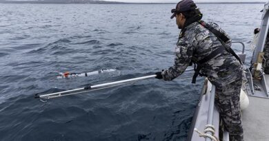 Royal Australian Navy's Able Seaman Clay Viera, conducts operations with an autonomous underwater vehicle during Exercise Dugong 2026 in Jervis Bay, ACT. Photo by Leading Seaman Megan Maguire.